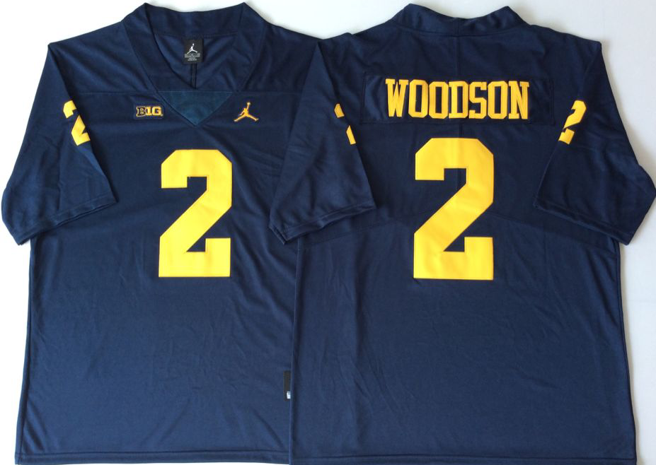 NCAA Men Michigan Wolverines Blue 2 WOODSON